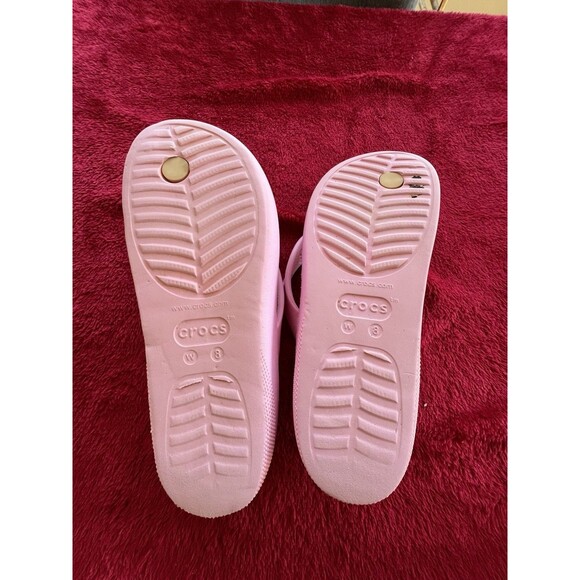 Crocs Women's Classic Platform Flip Flop Sandals Women Size 8 Pink - Picture 7 of 8